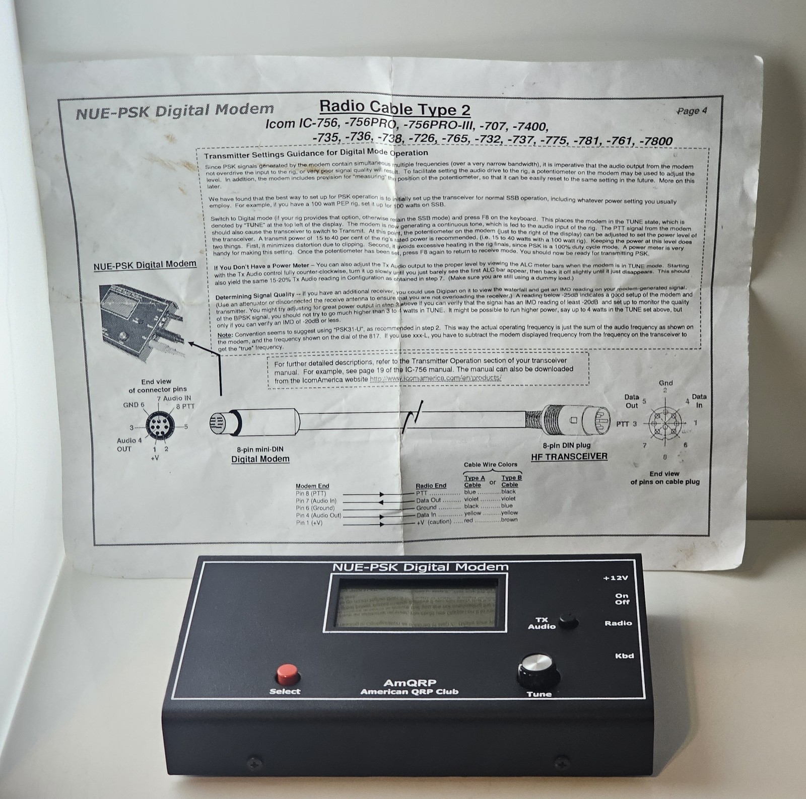 NUE-PSK Digital Ham Band Radio Modem, PSK31, RTTY, CW, Portable, AmQR Vintage