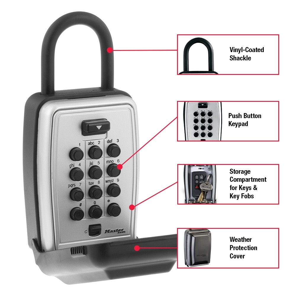 NEW MASTER LOCK PUSH BUTTON KEY PORTABLE LOCK BOX #5422D