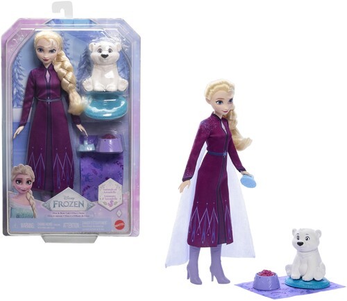 Mattel - Disney Frozen Elsa Doll & Bear Cub [Used Very Good Toy] Paper Doll