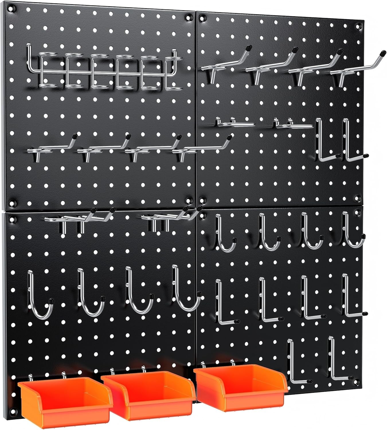 Peg Board 4 Pack Metal Pegboard Panels Black Pegboards Wall Organizer