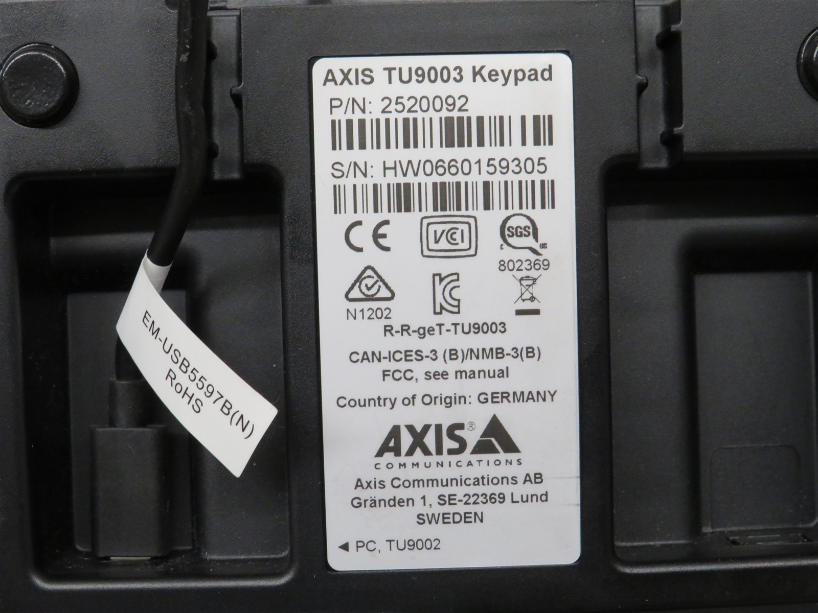 Axis TU9001 Control Board