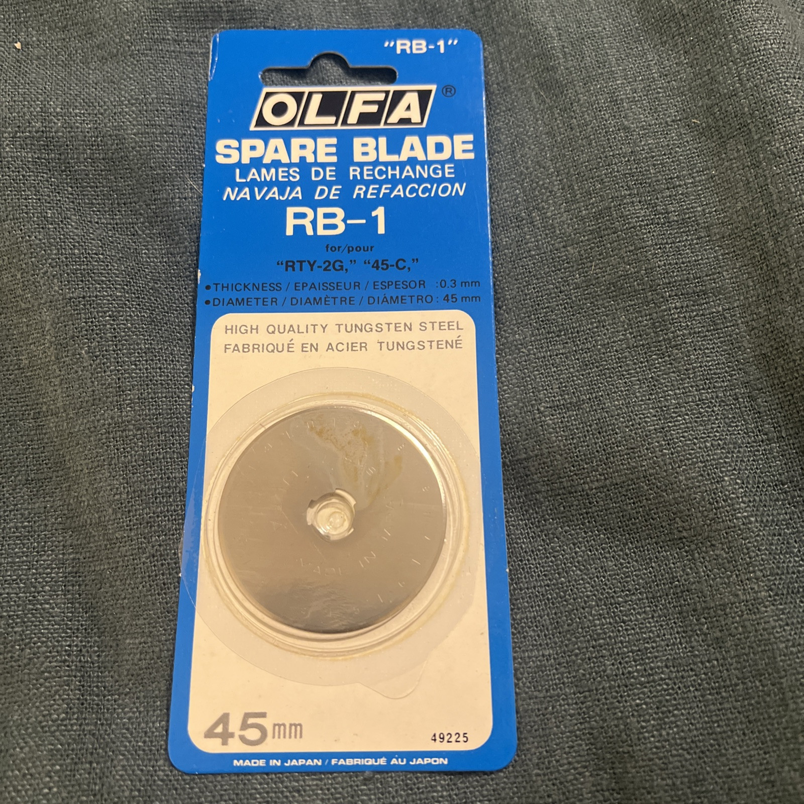 Olfa Rotary Cutter Spare Blade RB-1  "RTY-2/G"  45mm New in sealed Pkg Japan