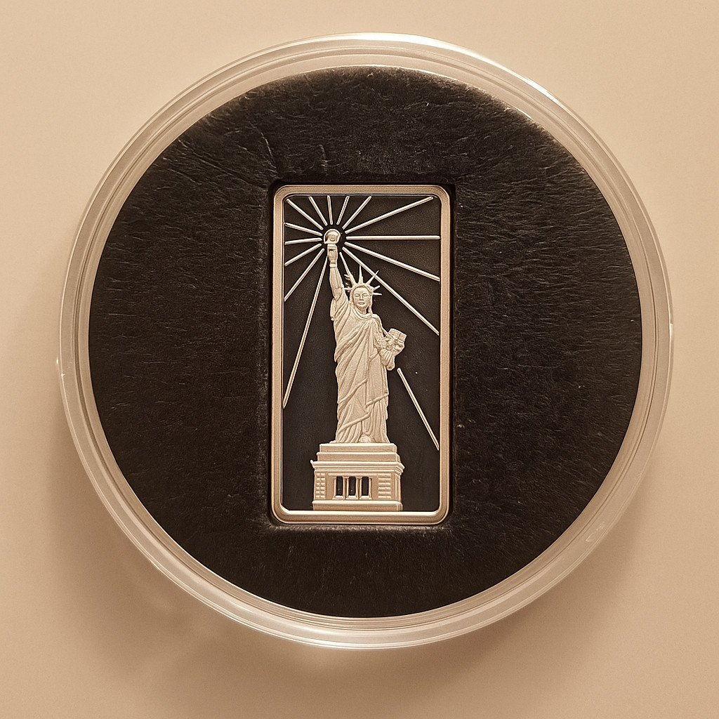🇺🇸 Statue of Liberty Silver Ingot – 1g .999 Fine Mini Bar Collectible
