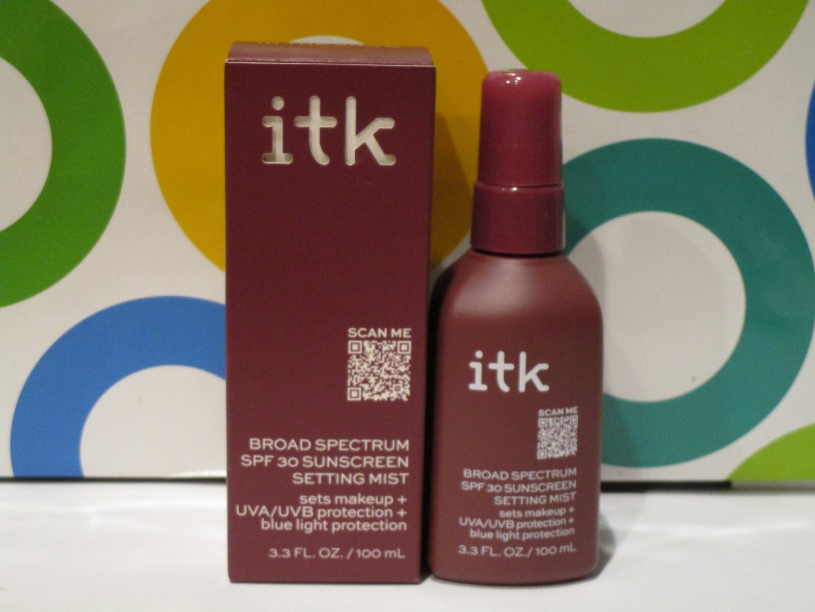 ITK ~ BROAD SPECTRUM SPF 30 SUNSCREEN SETTING MIST ~ 3.3 OZ