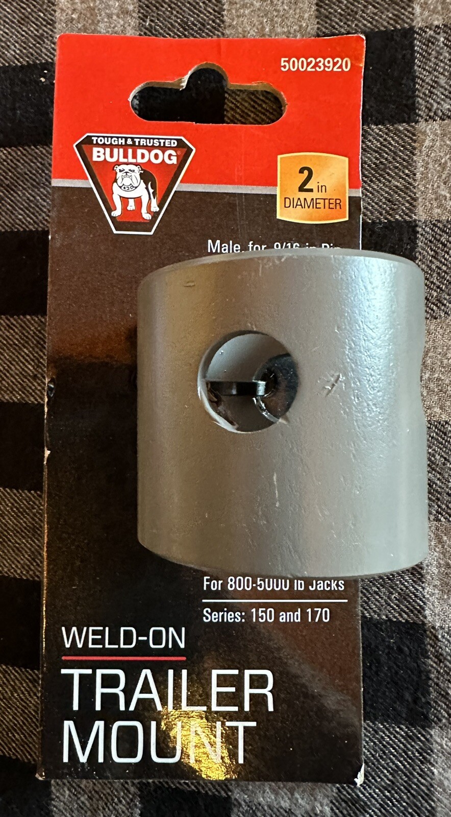 New Bulldog Weld-On Male 9/16” Pin Series 150&170 Weld-On Trailer Mount 50023920