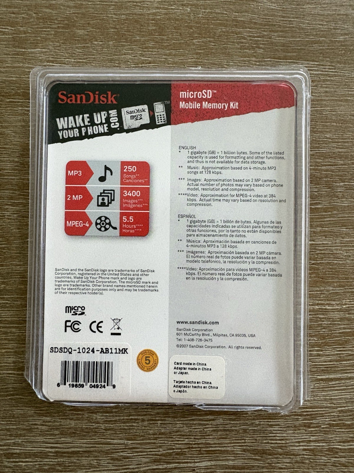 SanDisk MicroSD 1gb Mobile Memory Kit “Wake Up Your Phone”
