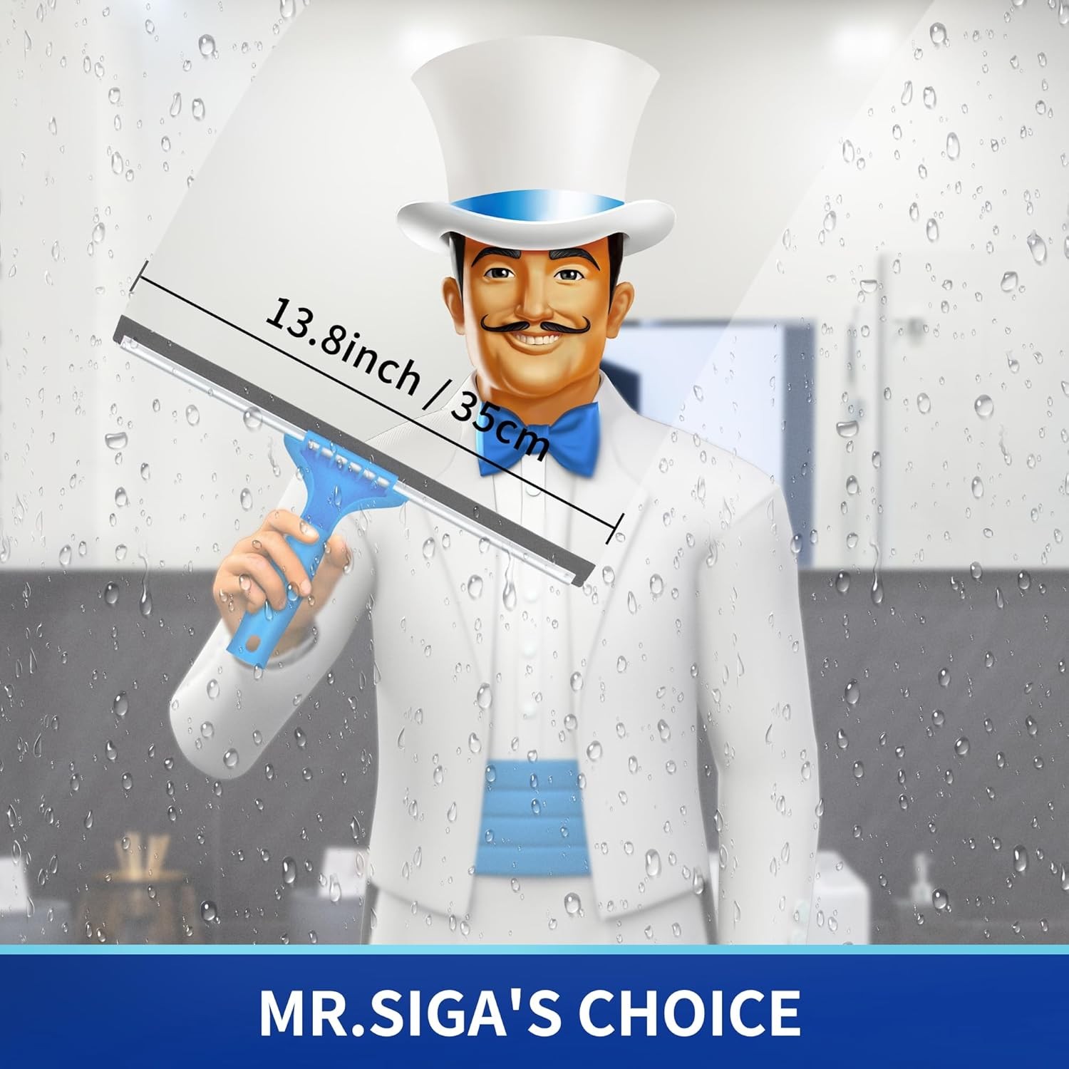 Professional window cleaning combo with practical squeegee and scrubber tool