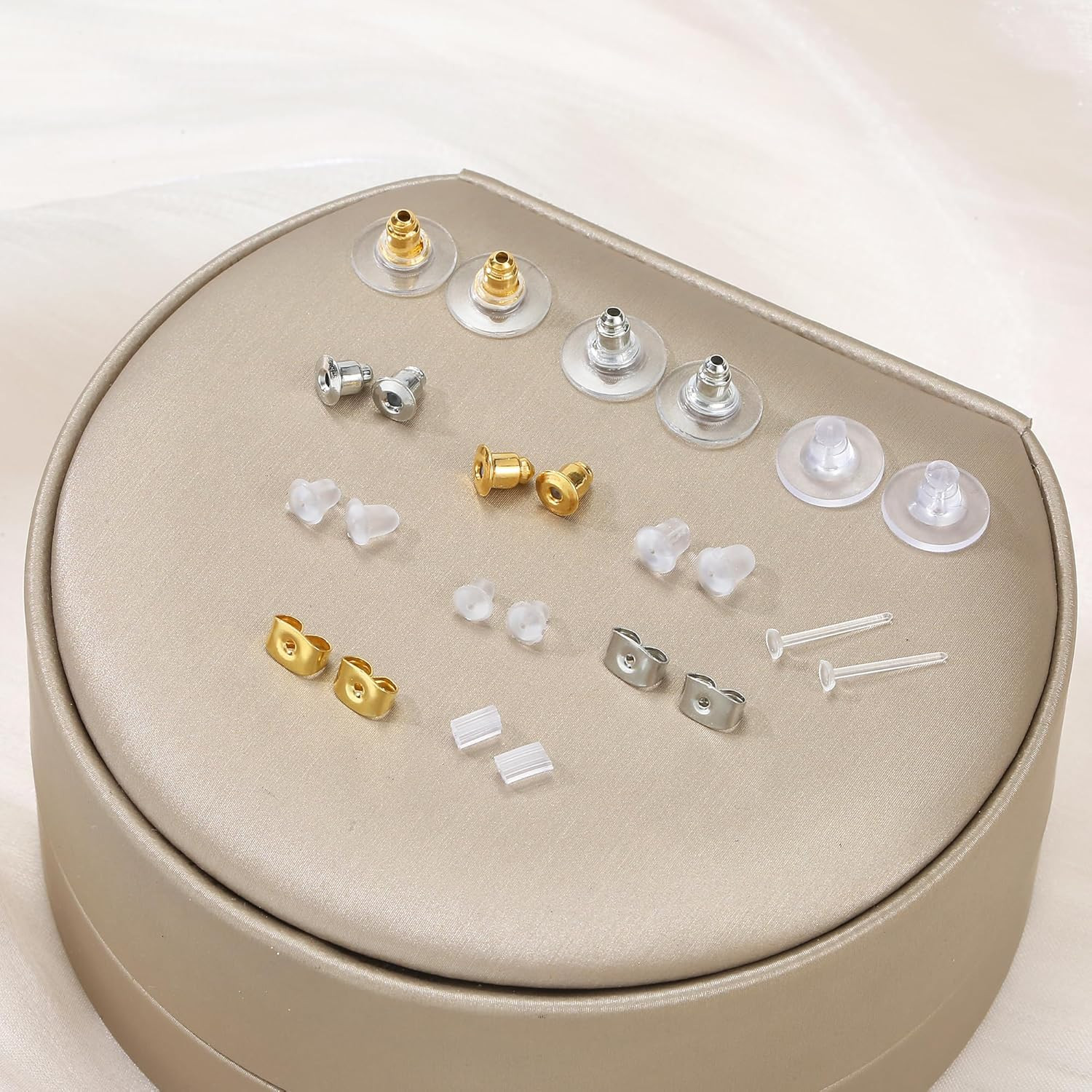 12 Styles 600 Pcs Earring Backs for Studs, Clear Plastic Earrings Hypoallergenic