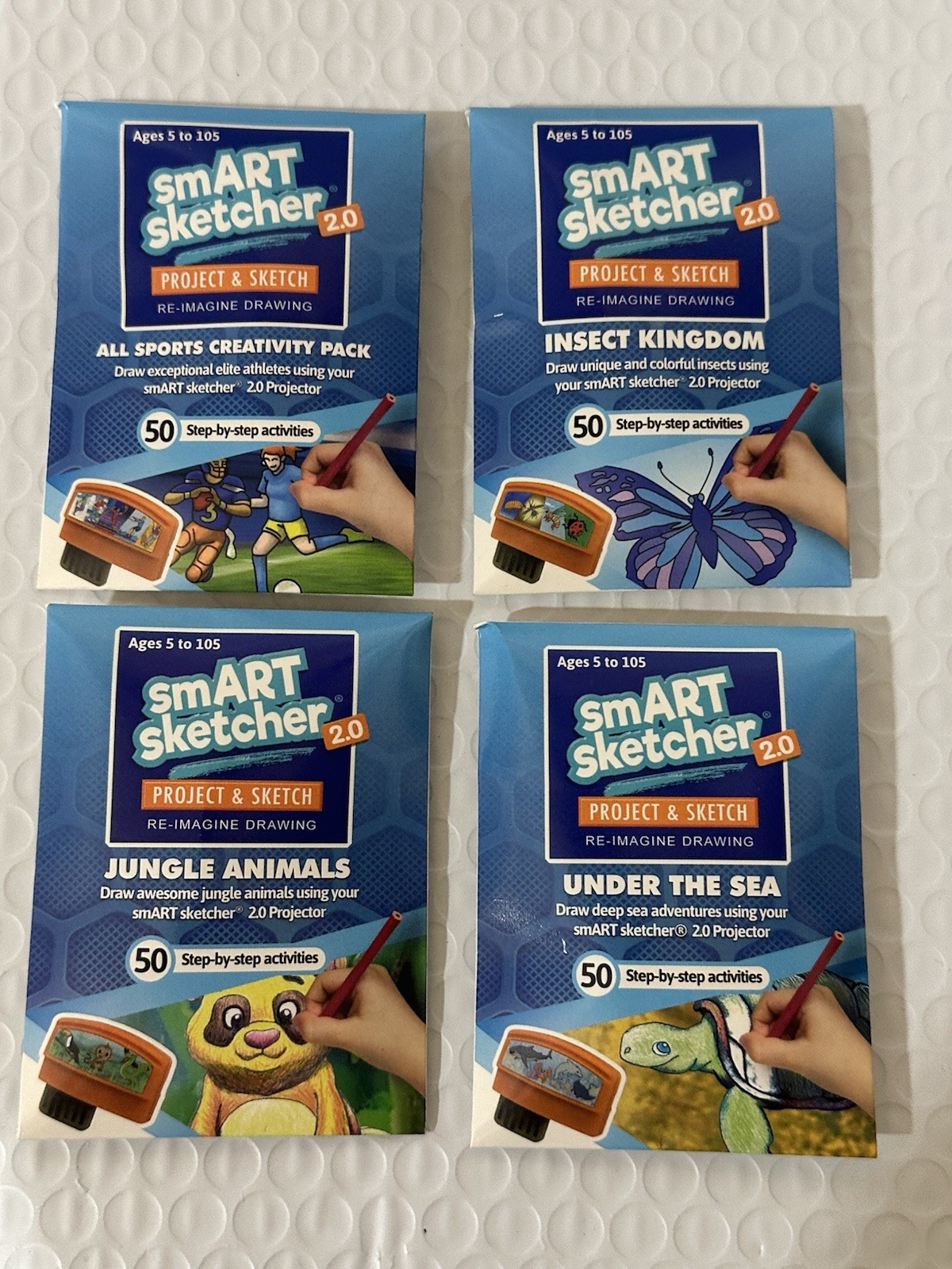 4x smART Sketcher 2.0 Cartridge Sea , Jungle, Sport , Insect KingDoom Pack Of 4