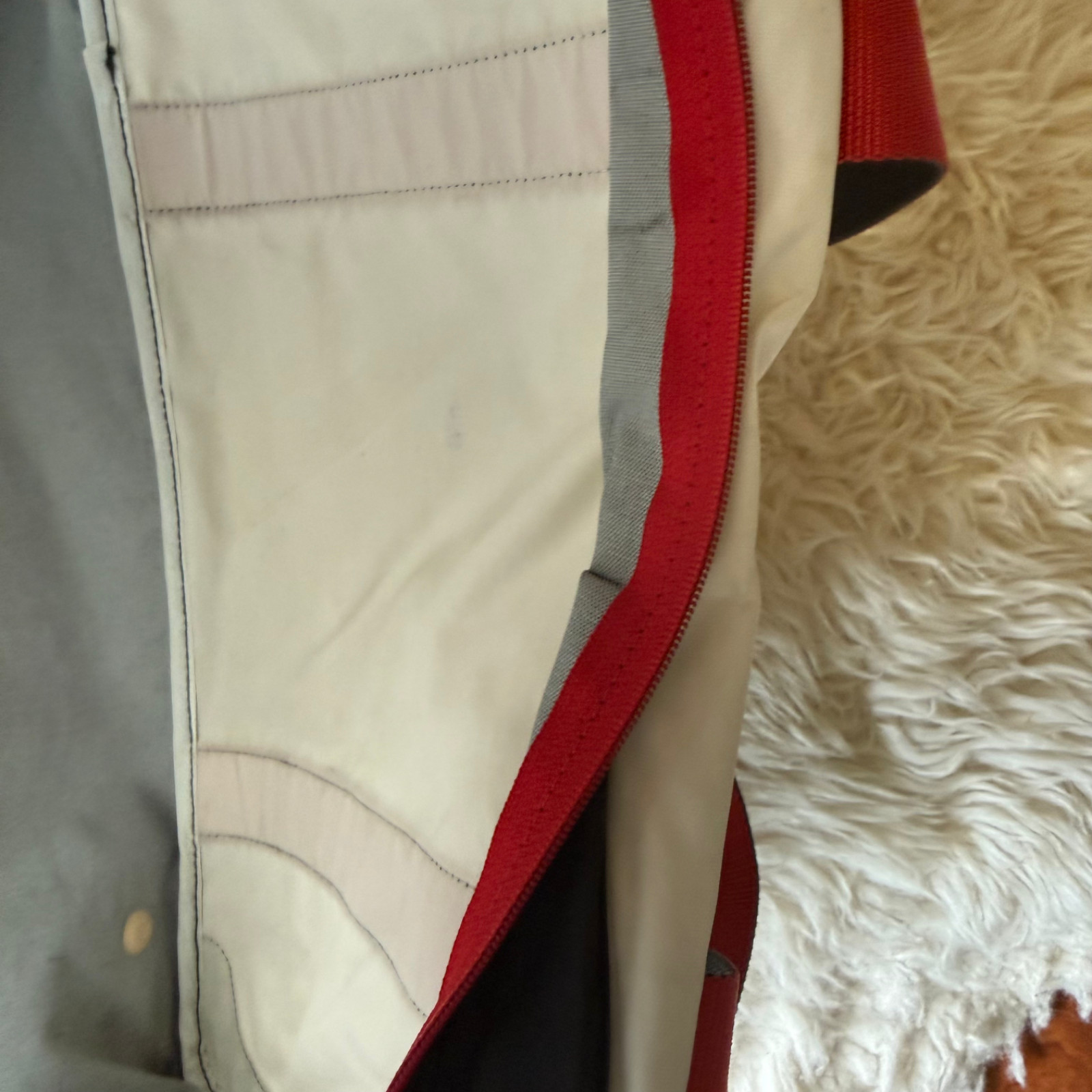 Vintage 80s 90s Nike Nylon Tote Duffle Bag White with Red Swoosh Black Handles