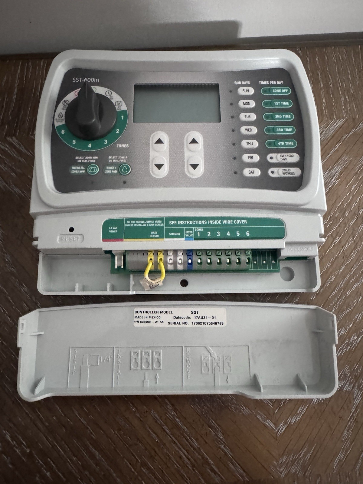 Rain Bird SST-600in 6 Station Irrigation Timer - No Power Adapter - Untested