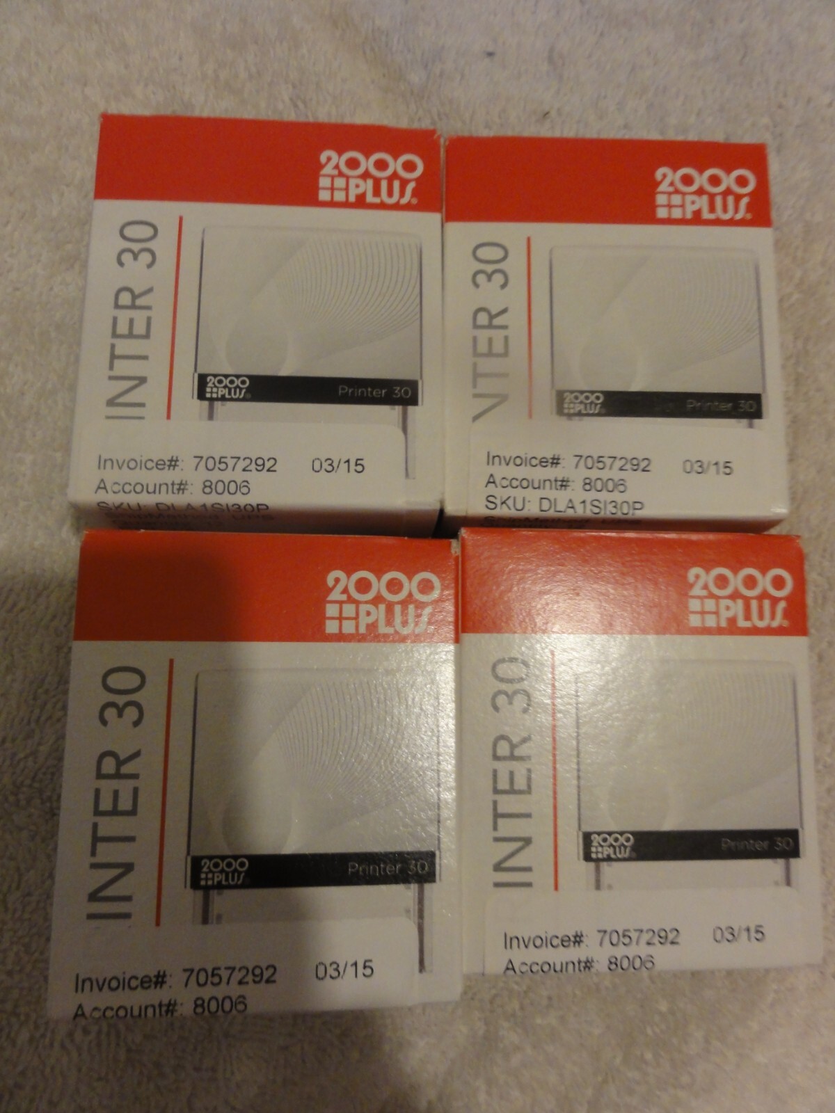 Lot - 4 -2000 Plus Printer 30 Self-Inking Printer Impression 3/4" x 1  7/8'  NEW