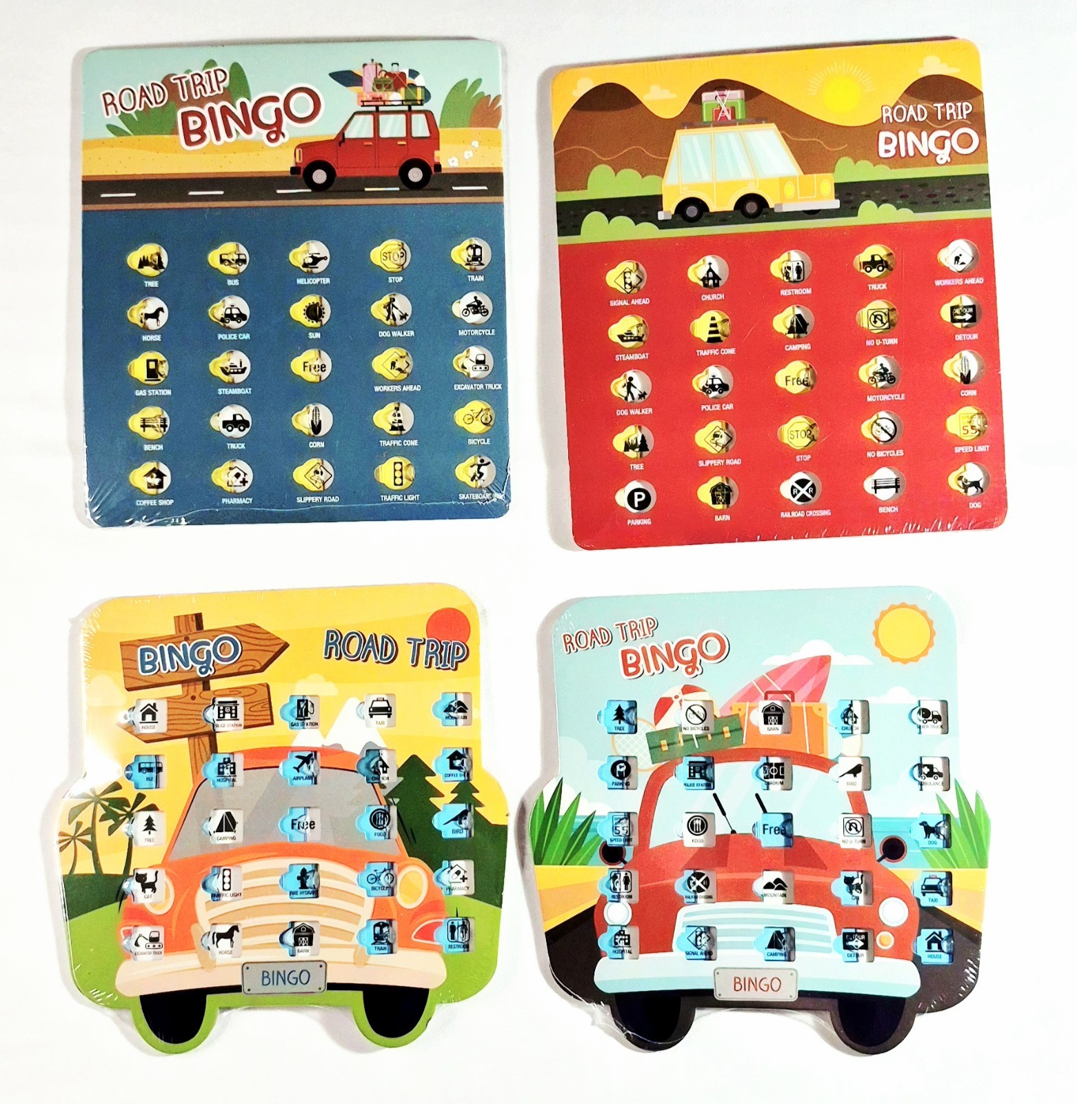 Road Trip Bingo Set of 4 -no mess - Travel games- new still wrapped