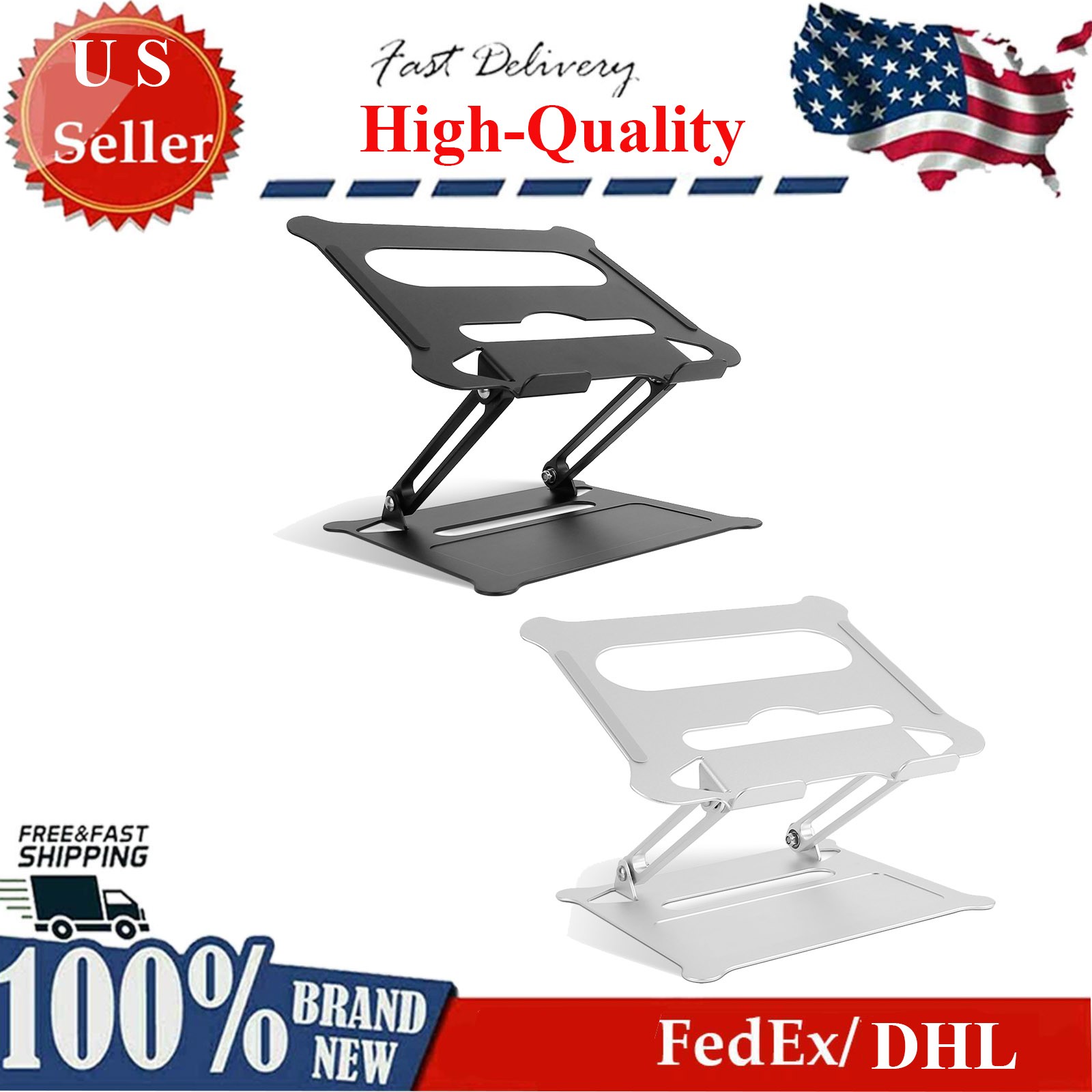 Adjustable Foldable Laptop Stand Aluminum Notebook Riser Computer Holder Desk