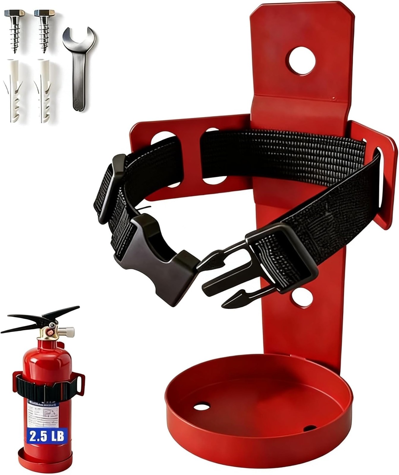 2.5LB Fire Extinguisher Mount, Heavy Duty Quick Release Metal Wall Mount Brac...