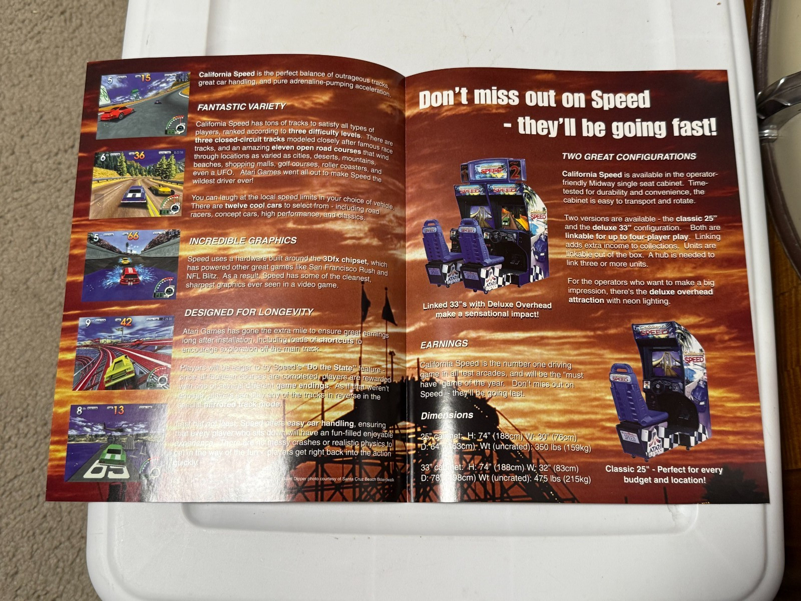 1986 ATARI FACTORY ORIGINAL MAJOR ASSEMBLIES MANUAL WITH 4 FLYERS