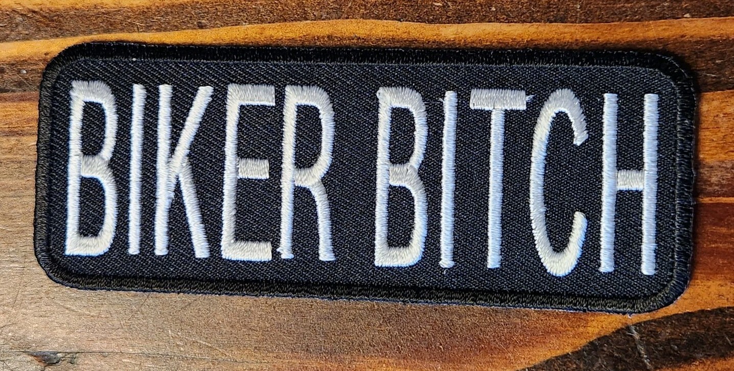 Biker Motorcycle Harley Patch "Biker Bitch" 4 x 1.5"