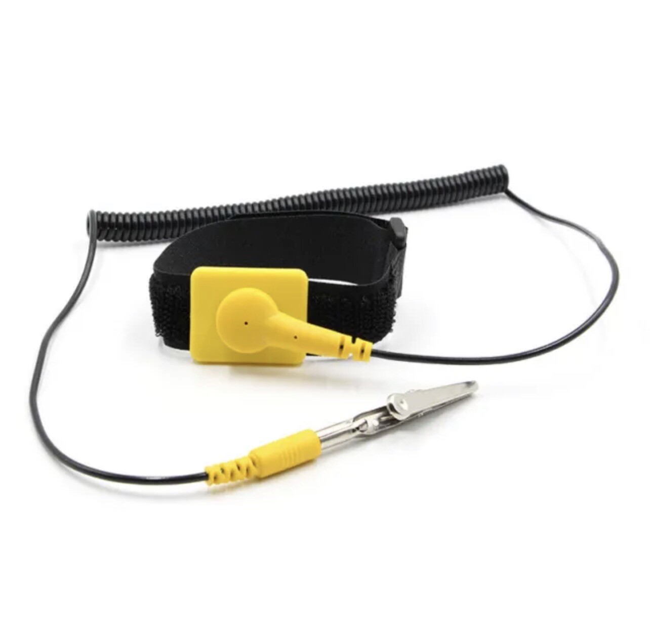 2 Pack Anti-Static Adjustable Grounding Wrist Strap Components Black,Yellow