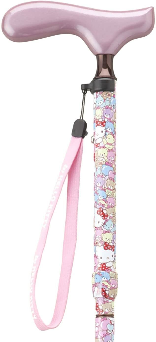 Hello Kitty Aijyo HK-21 Foldable Walking Stick For 150-170cm Pink 305g new F/S