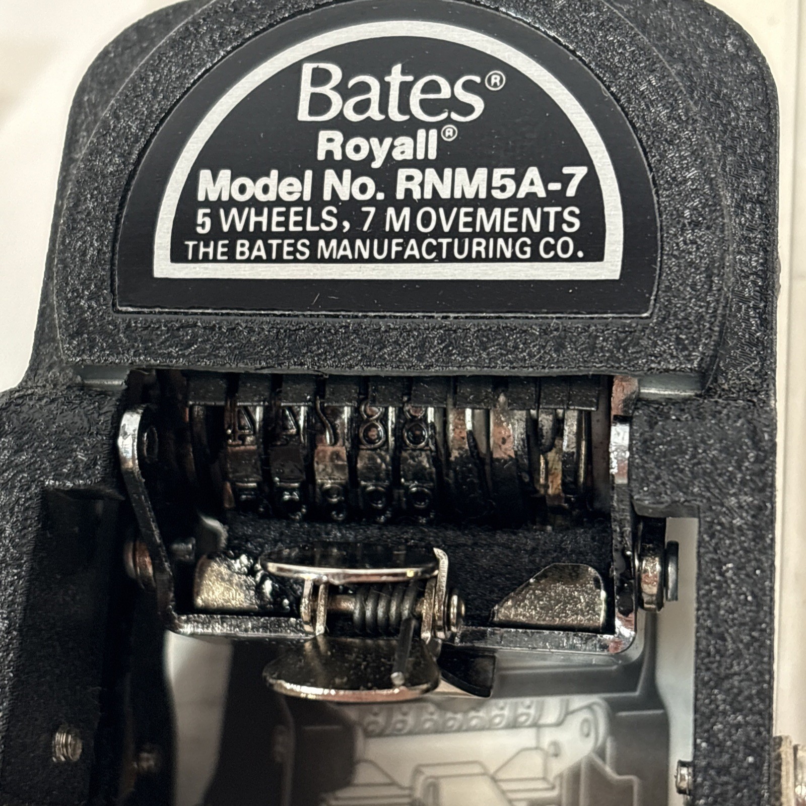 Bates Royall RNM5A-7 Automatic Numbering Machine Ink Stamp Complete In Box