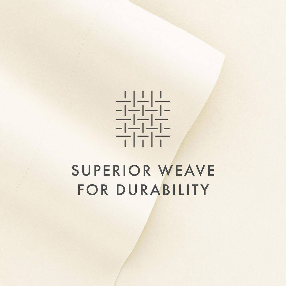 6-Piece Ivory Solid Microfiber King Sheet Set Free Shipping New