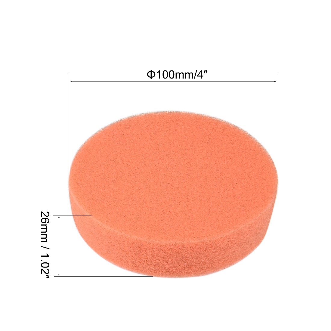 4" Buffing Sponge Pad Drill Polishing Buffer Pad Disc, Hook and Loop Back 5pcs