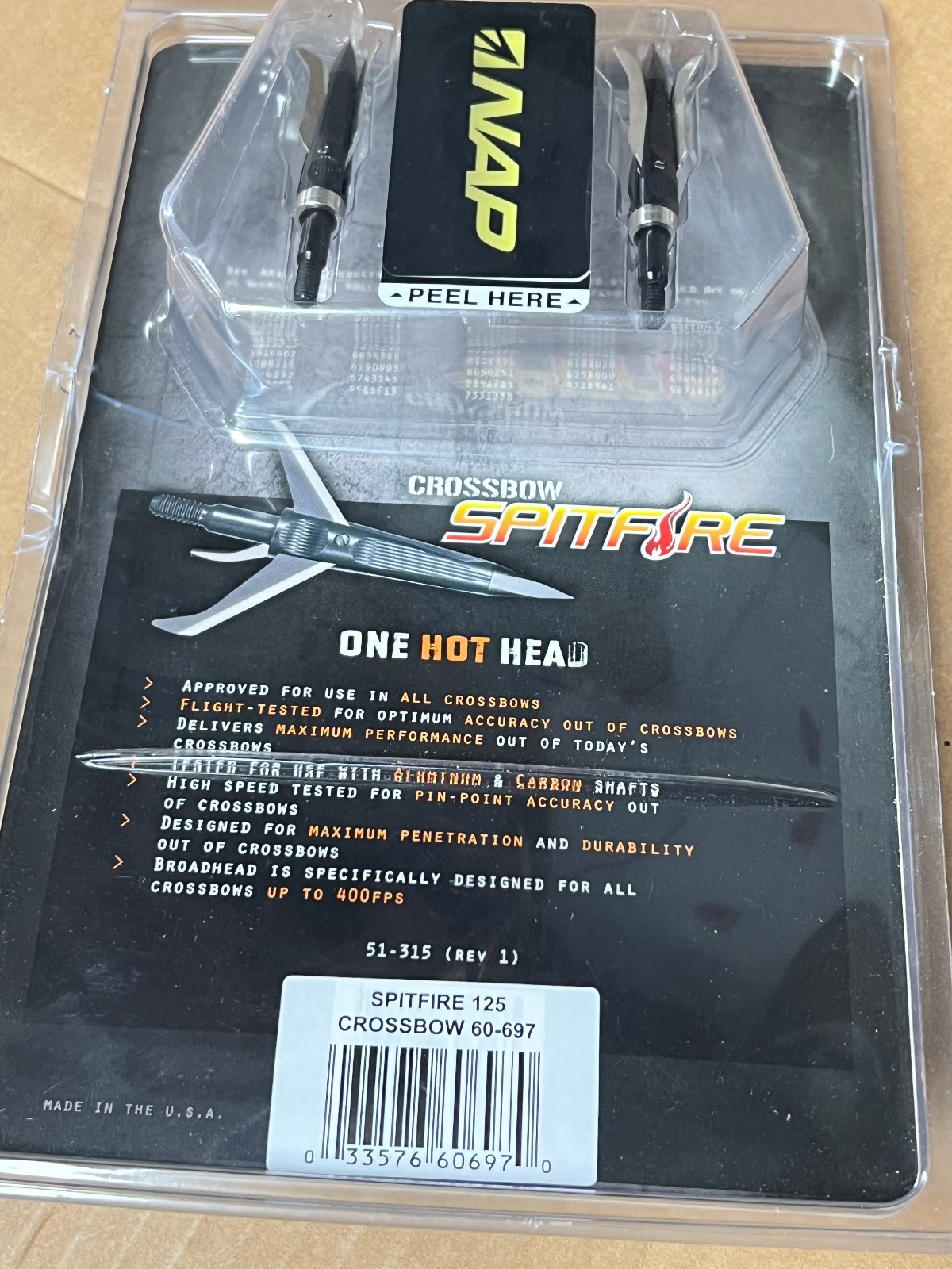 NAP Spitfire 125 Grain 1-1/2” Cutting Diameter 2 Pack NIP.