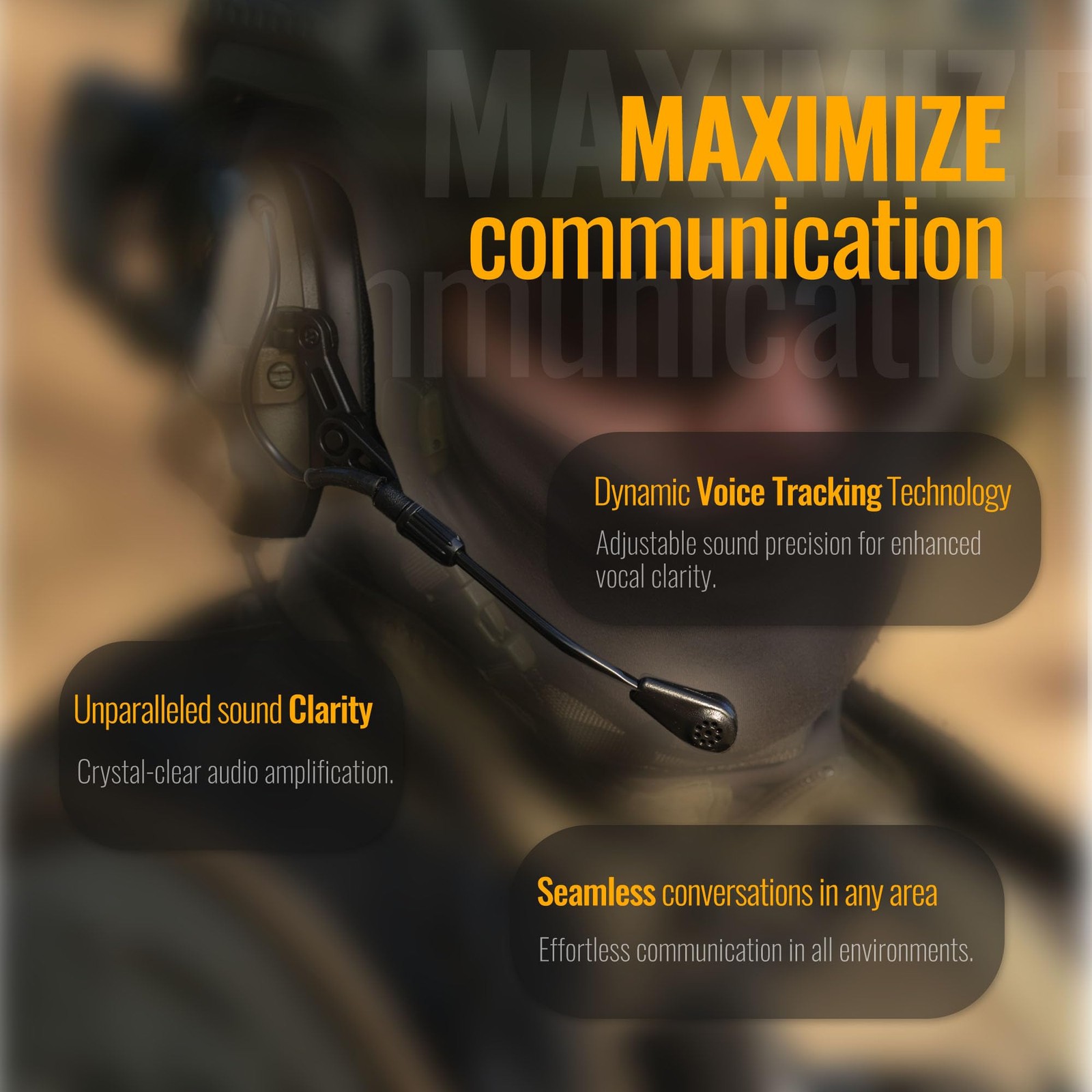 EARMOR M32 PLUS Tactical Headset for Helmet - Noise Plus, 4. Coyote