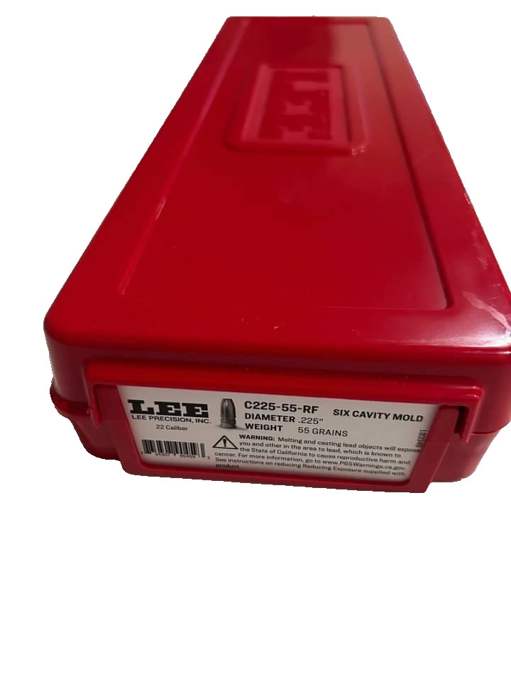 LEE 90459 Six Cavity Mold C225-55-RF .225dia 55gr *INSURED SHIPPING*