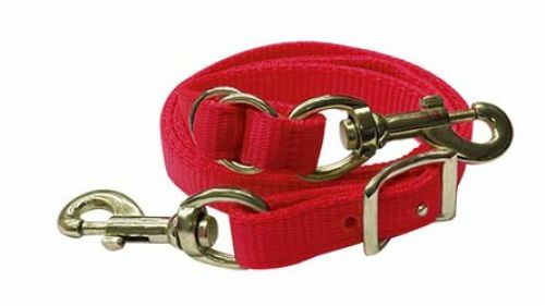 Showman TIE DOWN STRAP Premium Nylon Adjusts 26" - 44" RED