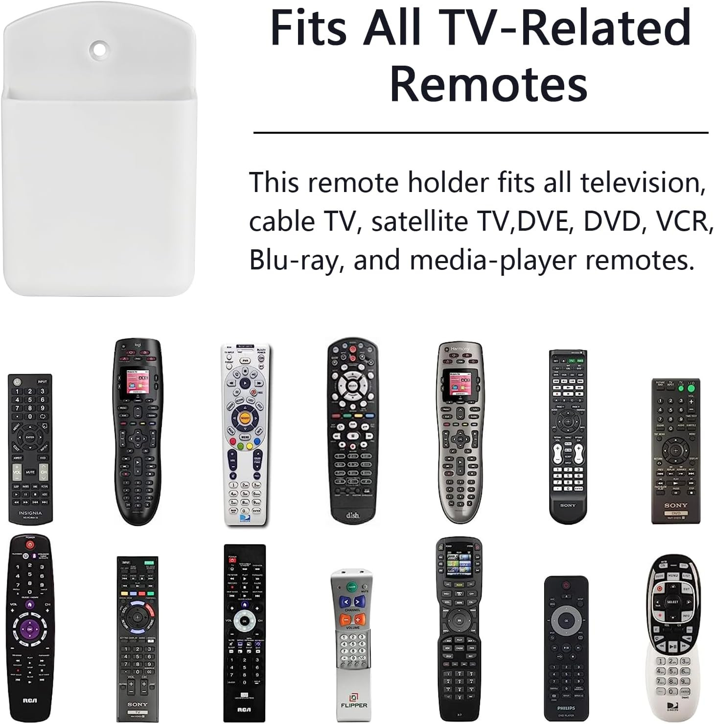 2 Pcs Remote Control Holder Wall Mount, TV Controller Holder, Self Adhesive Remo