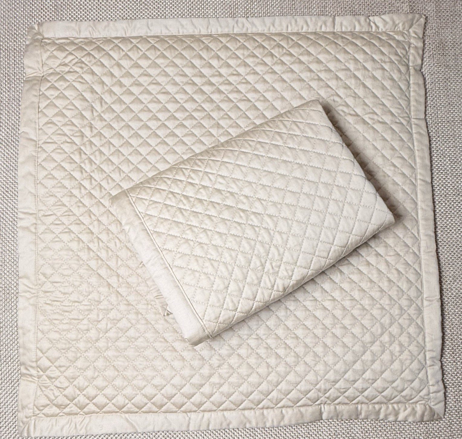 Ralph Lauren Quilted Cromwell Sham SET Euro Equestrian Matelasse Pillow Cover