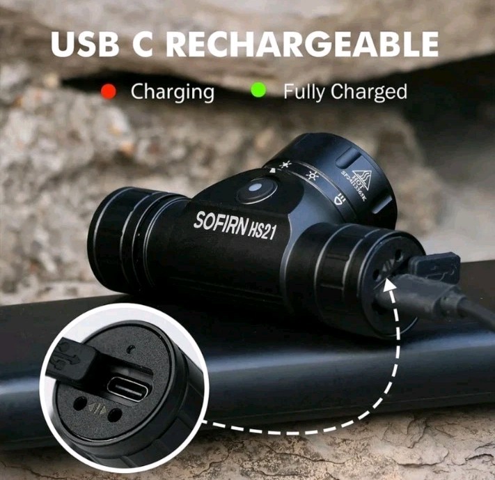Sofirn HS21 2000lm Headlamp 18650 USB C Rechargeable Flashlight Infrared Switch