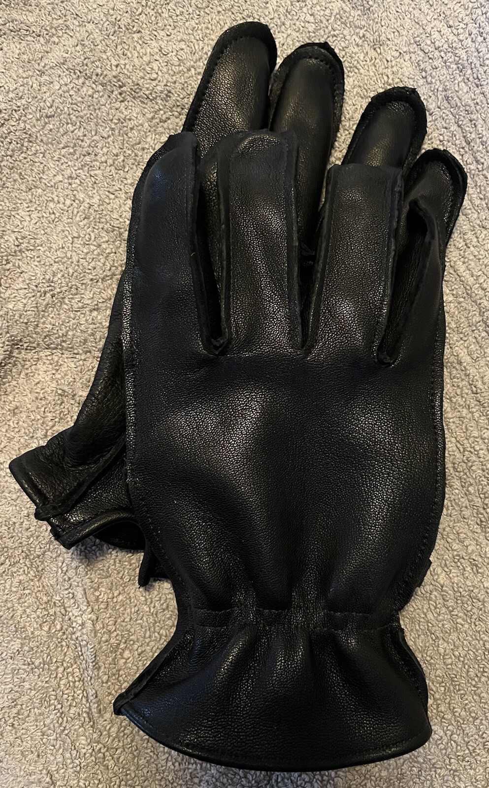Heavy Duty Black Goatskin Leather Utility Glove - Made In The USA - Size XL