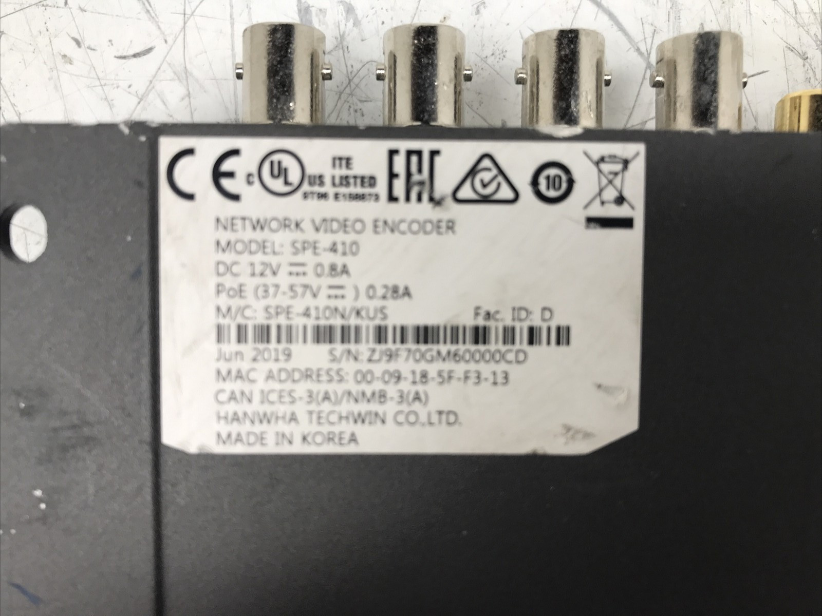 WiseNet SPE-410 Network Video Encoder *Tested for power
