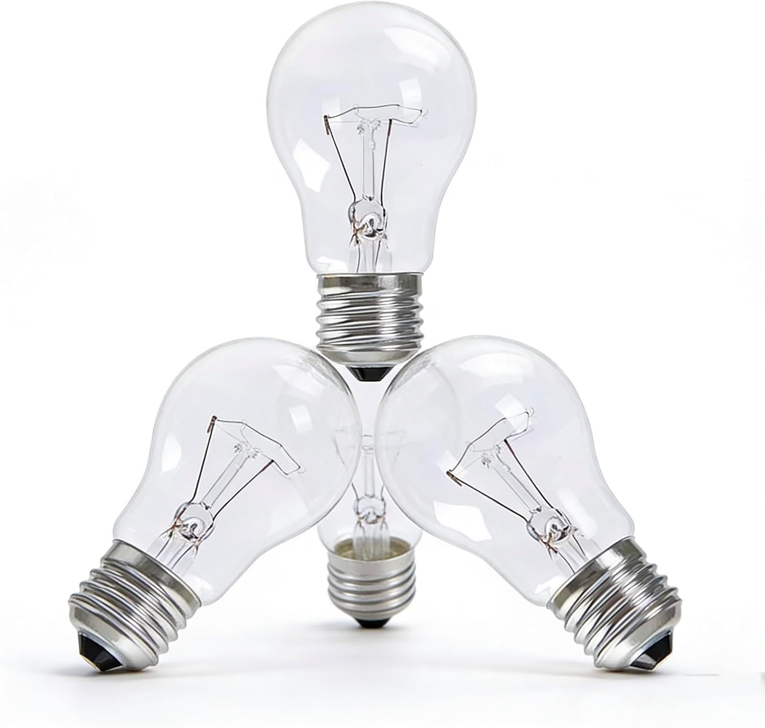 A19 100W Rough Service Incandescent Bulb, 2700K Soft White E26 Base, 4-Pack