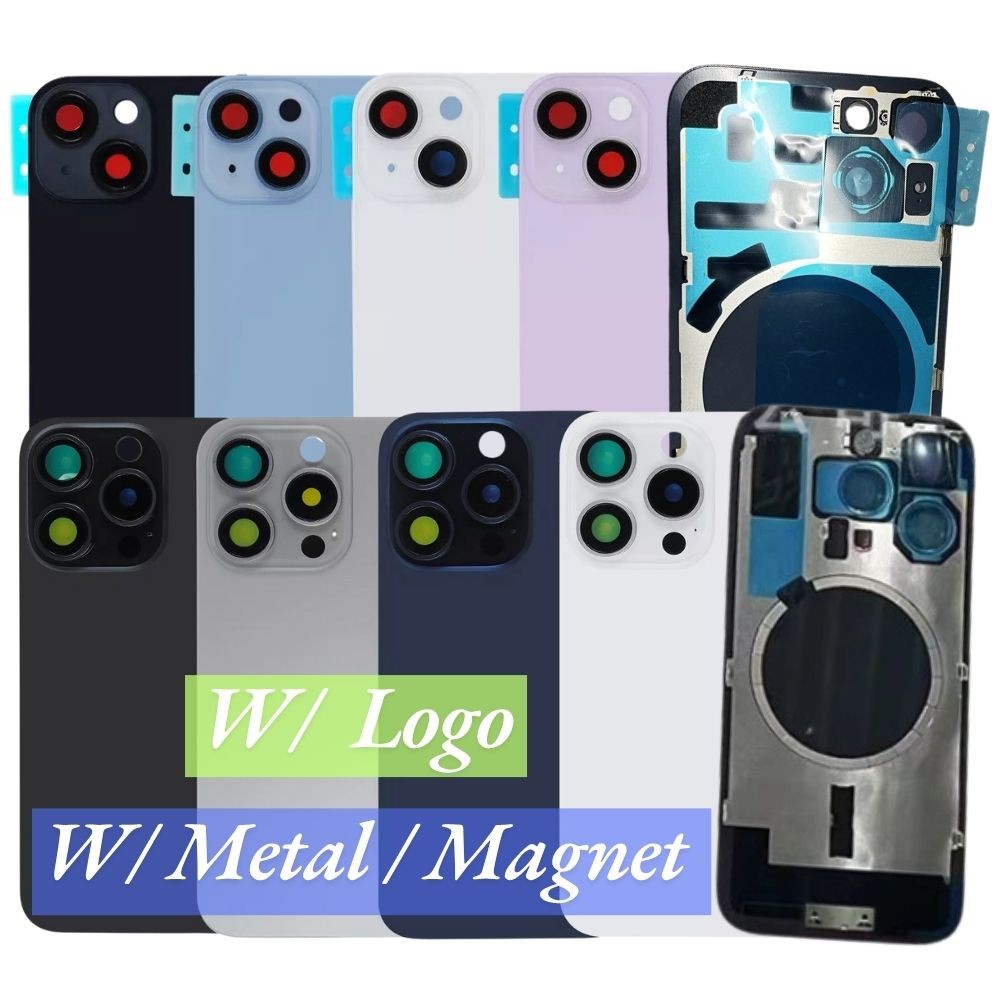 Replacement Rear Cover Back Glass +Metal Lot For iPhone 14/14 Plus 15 16 Pro Max