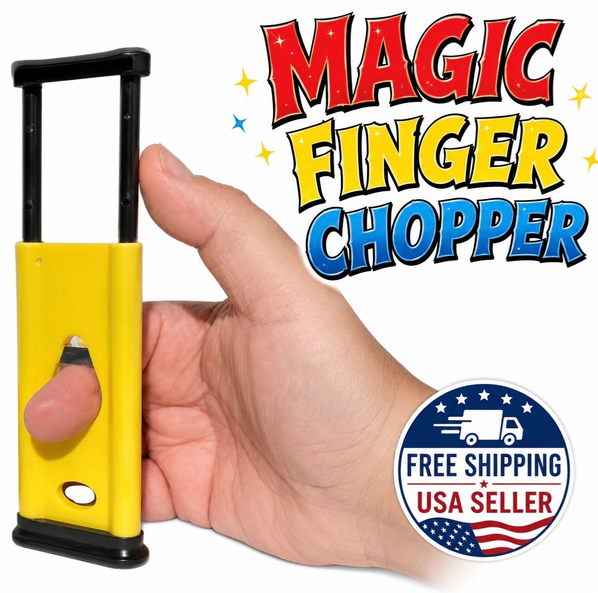 MAGIC FINGER CHOPPER Toy Easy Trick Guillotine Beginner Chop Cut Metal Blade Gag