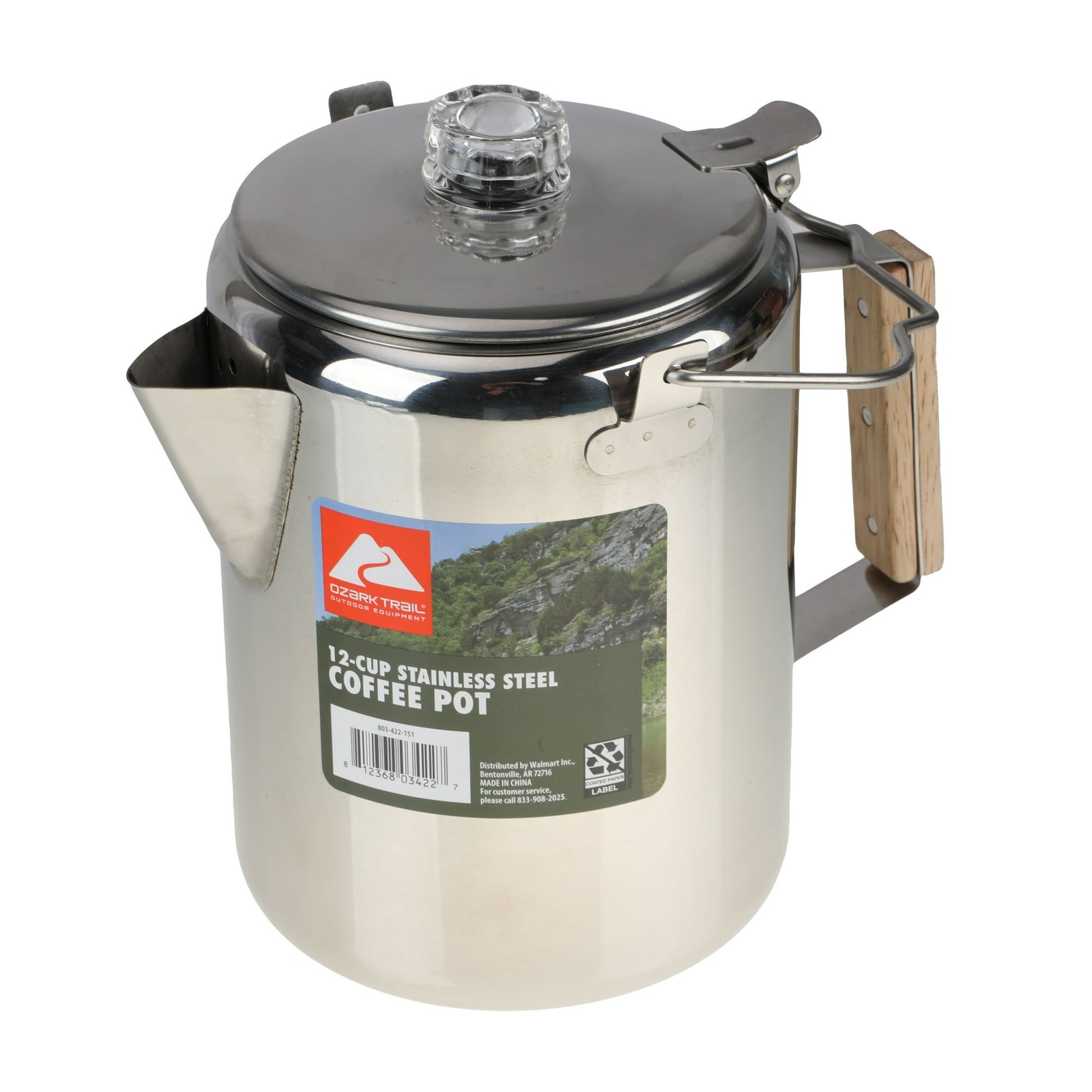 12-Cup Stainless Steel Camping Percolator