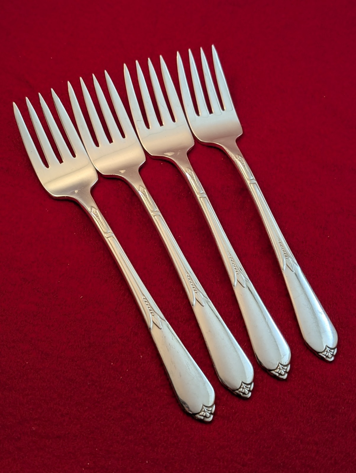 Lot Of 4 Inspiration Silverplate Salad Forks 6 1/2" Rogers & Bro International