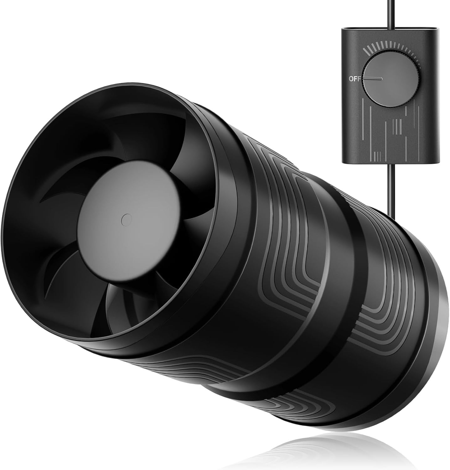 4 Inch Upgrade Inline Duct Fan with Stepless Speed Controller - 130 CFM, 6W L...
