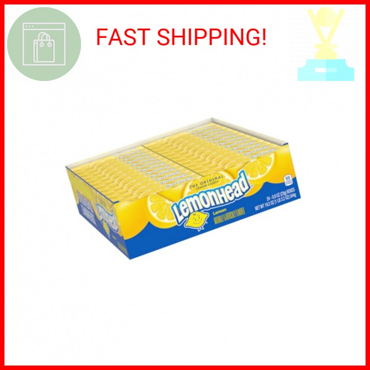 Lemonhead Hard Lemon Candy, 0.8 Ounce Boxes (Pack of 24)