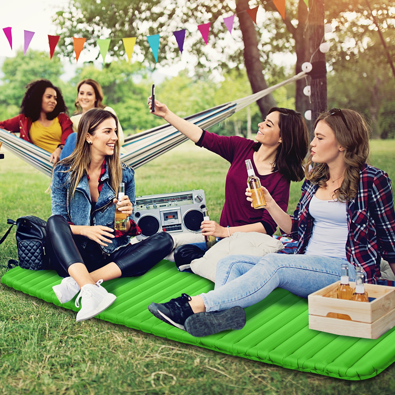 Inflatable 3 Inch Camping Sleeping Pad Waterproof & Comfortable Sleeping Mat