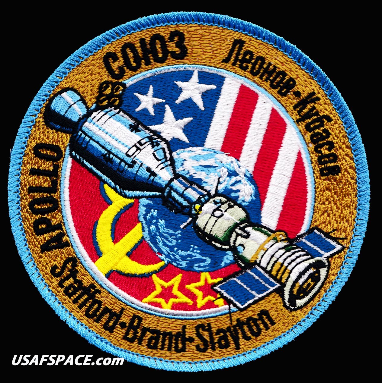 Apollo-Soyuz Test Project - ORIGINAL AB Emblem 4" NASA SPACE Mission PATCH -MINT