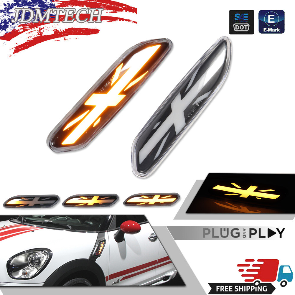 2X Clear Upgrade LED Front Side Marker Light Lamps For MINI Cooper R60 R61 11-16