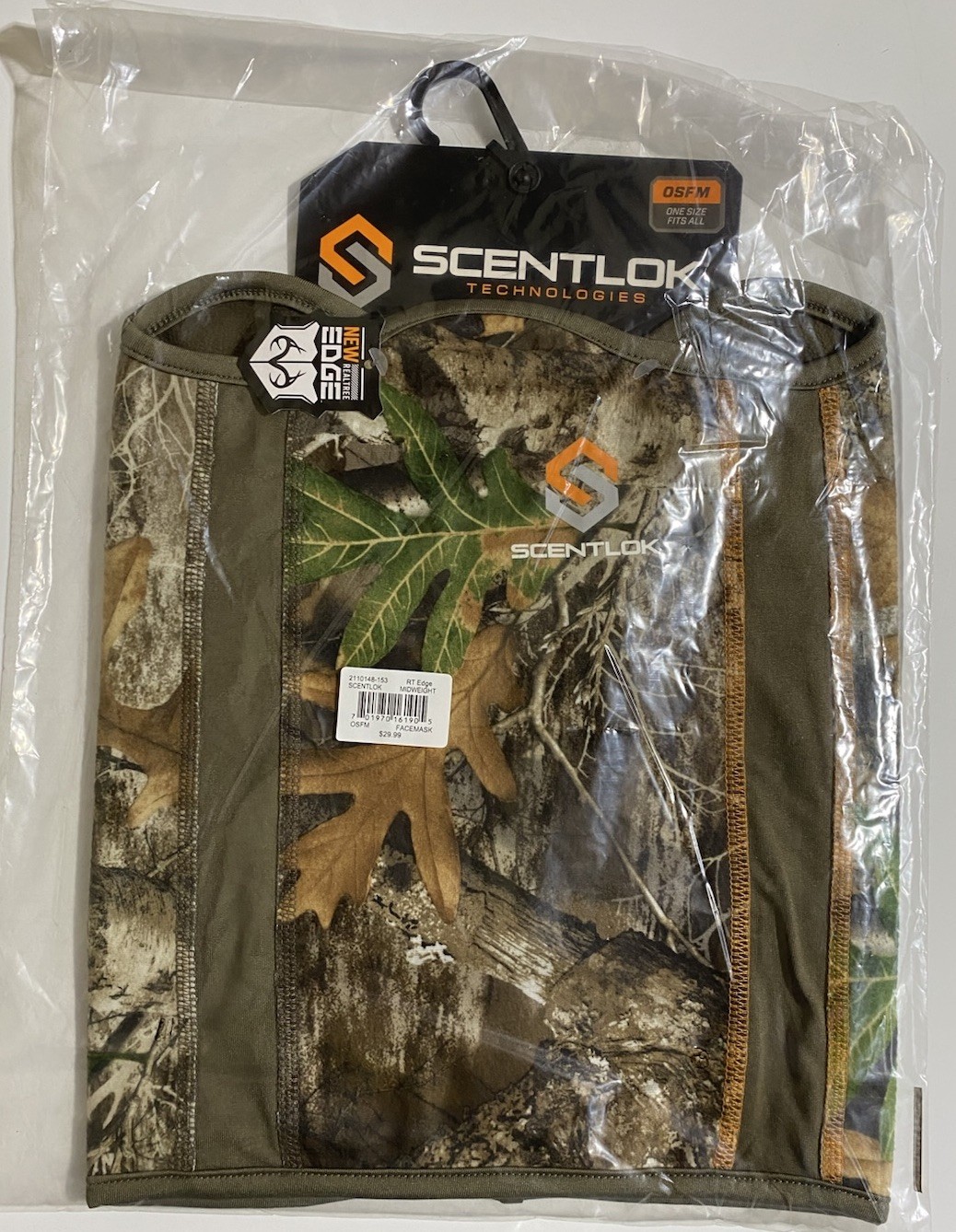 ScentLok Neck Gaiter Face Mask - Realtree Edge Camo Midweight Bowhunter New!