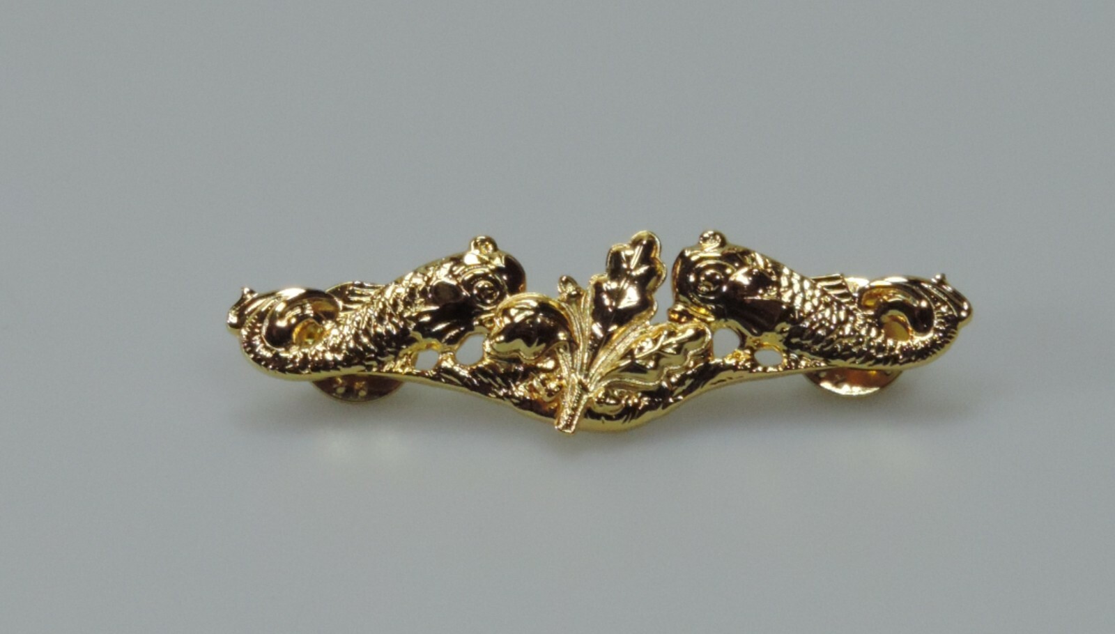 U.S Navy Submarine Supply Dolphins Gold Finish Badge ~ Miniature Size