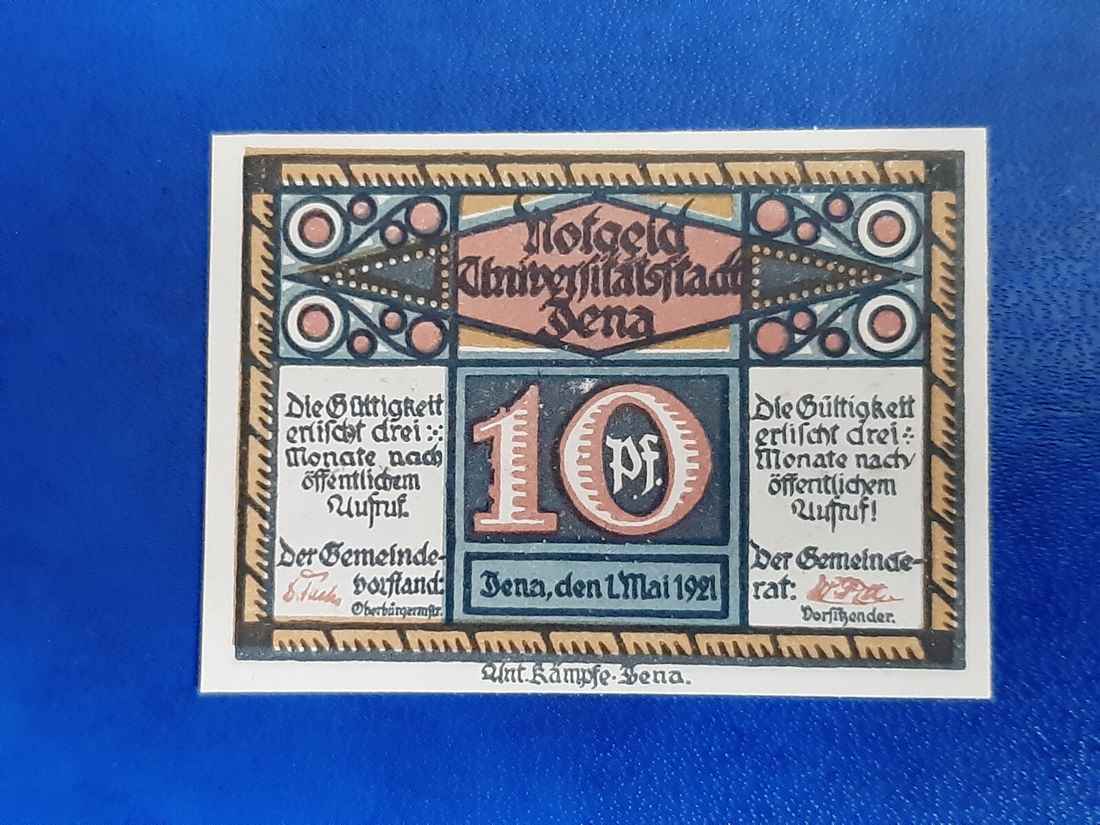 JENA NOTGELD 10 PFENNIG 1921 EMERGENCY MONEY GERMANY BANKNOTE (24811)
