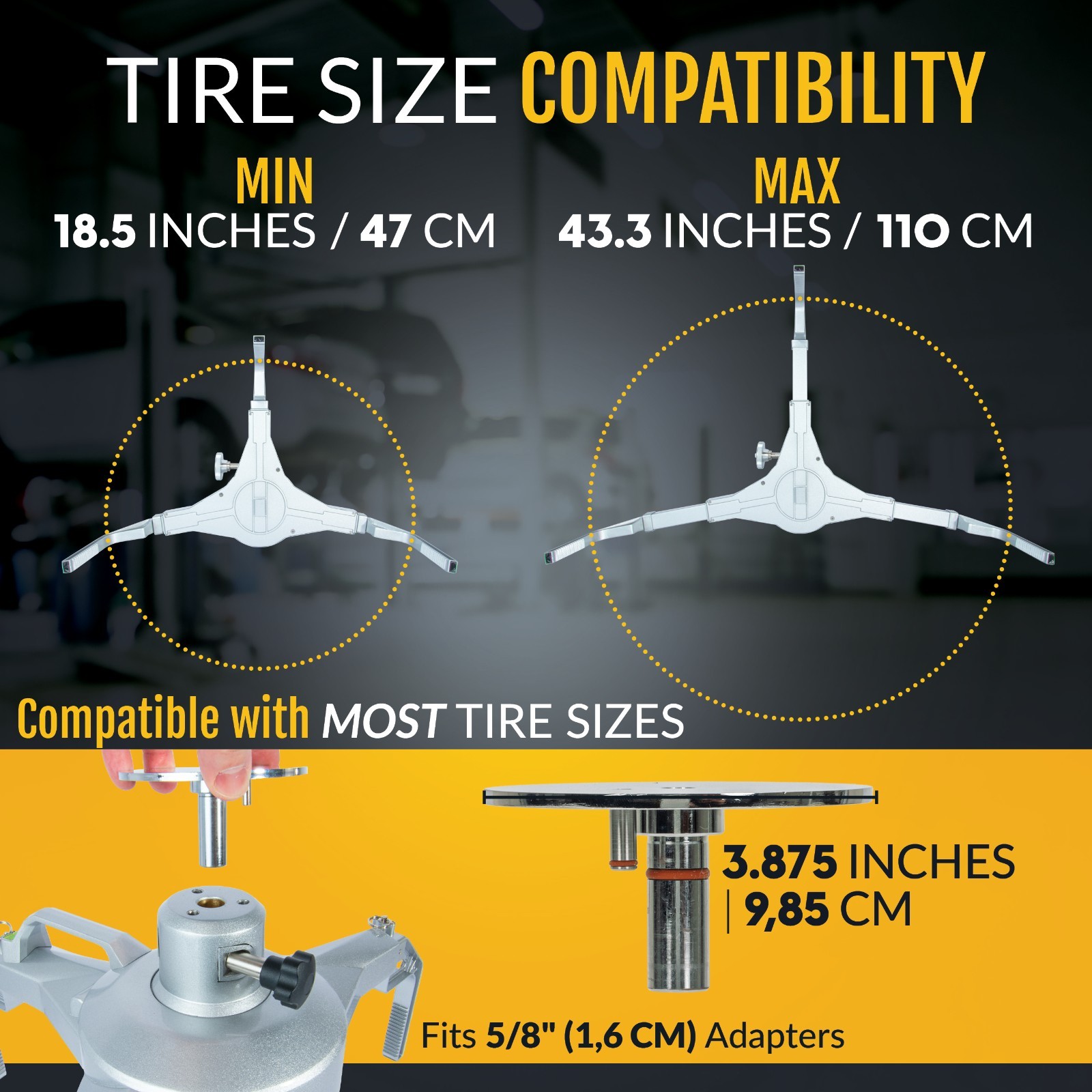 Wheel Alignment Calibration Tire Clamp w/ Magnetic Adapter Plate - 4 Pack