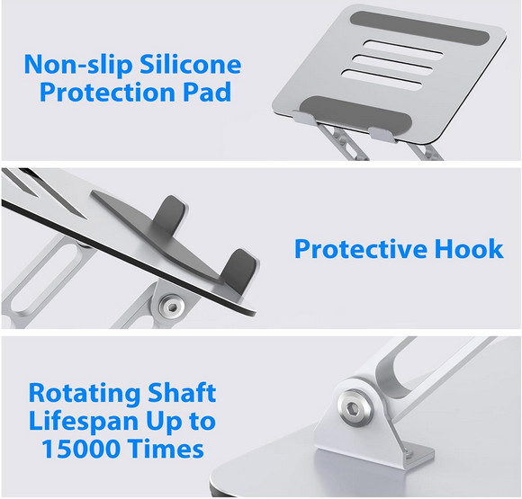 Adjustable Metal Laptop Stand Foldable Notebook Riser Ventilated Cooling Holder
